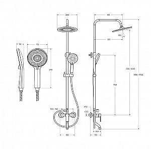 Душевая система BelBagno AURORA-VSCM-CRM хром купить в интернет-магазине сантехники Sanbest