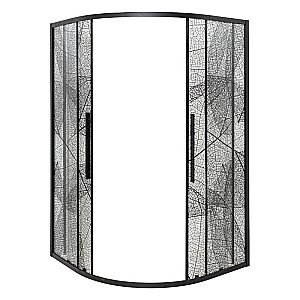 Душевой уголок DTO HB 120 98888 с рисунком/профиль черный купить в интернет-магазине Sanbest