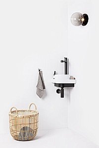 Раковина подвесная Ravak YARD 28 C белая/консоль черная купить в интернет-магазине Sanbest