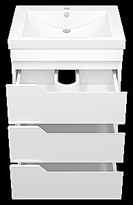 Тумба с раковиной Misty Софт - 60 П-Соф-01060-0113Я белая для ванной в интернет-магазине Sanbest