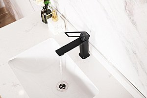 Смеситель для раковины GID Niagara L057BMK черный матовый купить в интернет-магазине сантехники Sanbest