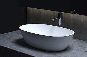 Раковина накладная Salini Sofia 1101206SM 56 из искусственного камня S-Stone, белая матовая купить в интернет-магазине Sanbest