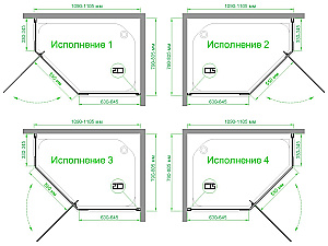 Душевой уголок Royal Bath RB 1180TR-T-CH 80х110 стекло прозрачное/профиль хром купить в интернет-магазине Sanbest