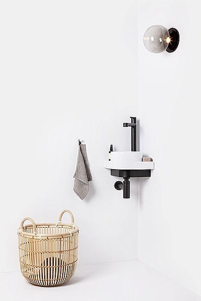 Раковина подвесная Ravak YARD 28 C белая/консоль черная купить в интернет-магазине Sanbest