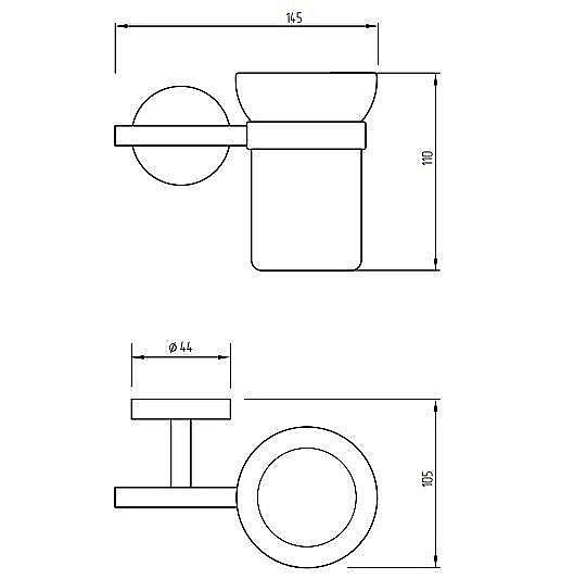 Стакан Migliore Fortis 31755 матовое стекло/черный купить в интернет-магазине сантехники Sanbest