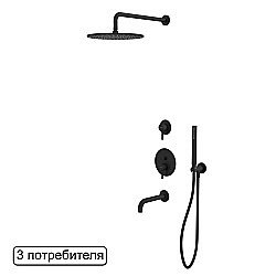 Душевая система WhiteCross Y YSET07BL черная матовая купить в интернет-магазине сантехники Sanbest