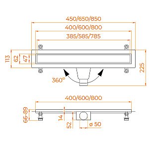 Душевой трап RGW Drain Leo-31 60213180-04 80 черный купить в интернет-магазине Sanbest