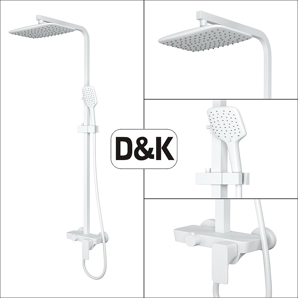 Душевая система D&K Berlin.Steinbeis DA1433726A02 белая матовая купить в интернет-магазине сантехники Sanbest