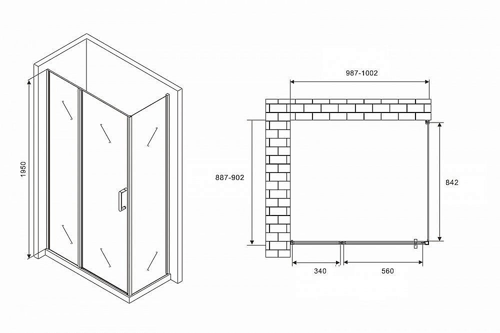 Душевой уголок Abber Sonnenstrand AG04100S-S90 100x90 купить в интернет-магазине Sanbest