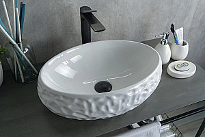 Раковина накладная Gid Lago 48 9030wf 51187 белая купить в интернет-магазине Sanbest
