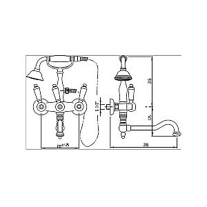 Смеситель для ванны Cezares FIRST-VDF-02-Bi бронза купить в интернет-магазине сантехники Sanbest