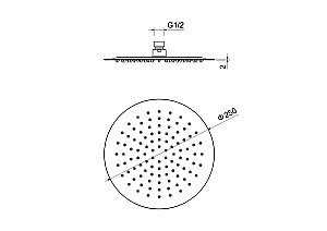 Верхний душ Aquatek AQ2073BGM 250 оружейная сталь купить в интернет-магазине сантехники Sanbest