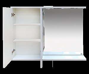 Зеркало со шкафом Misty Куба 79,8 белый в ванную от интернет-магазине сантехники Sanbest