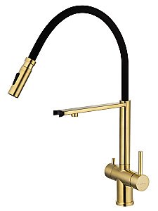 Смеситель для кухни WONZON & WOGHAND WW-88458009-BG брашированное золото купить в интернет-магазине сантехники Sanbest