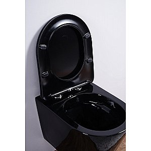 Унитаз подвесной Esbano CLAVEL ESUPCLAVB безободковый, с крышкой микролифт, черный купить в интернет-магазине Sanbest