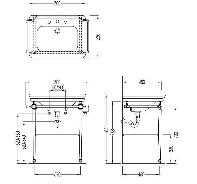 Консоль с раковиной Devon&Devon Etoile для ванной в интернет-магазине сантехники Sanbest