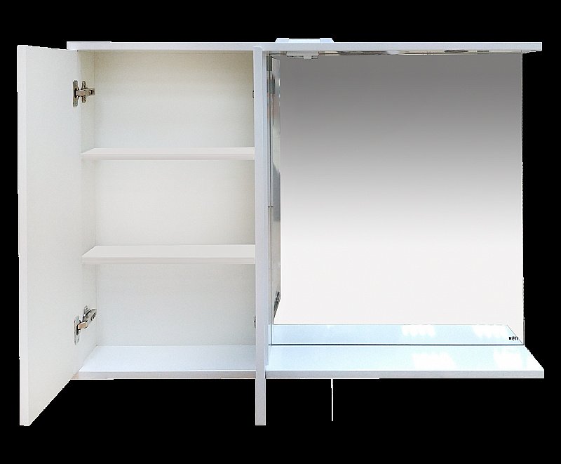 Зеркало со шкафом Misty Куба 79,8 белый в ванную от интернет-магазине сантехники Sanbest