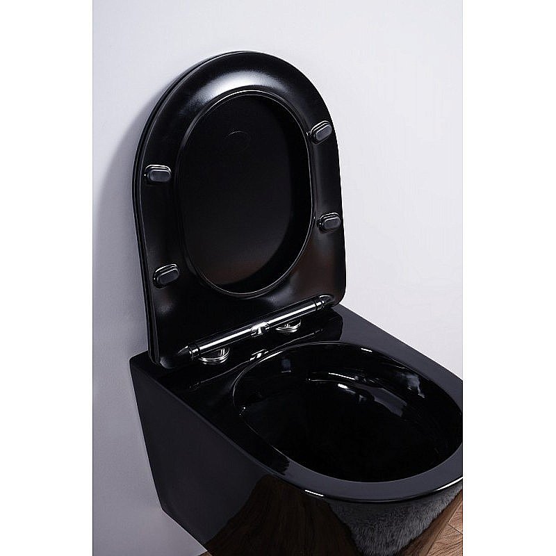 Унитаз подвесной Esbano CLAVEL ESUPCLAVB безободковый, с крышкой микролифт, черный купить в интернет-магазине Sanbest