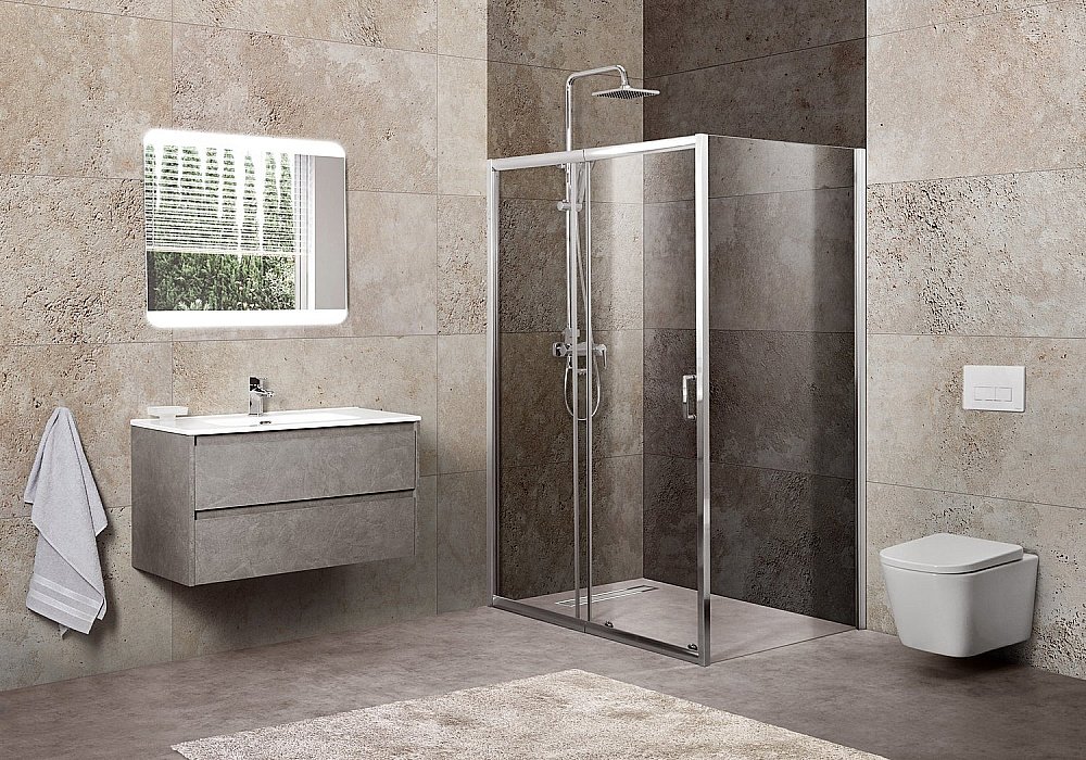 Душевой уголок BelBagno UNIQUE-AH-1-110/125-80-C-Cr 125х80 стекло прозрачное/профиль хром купить в интернет-магазине Sanbest