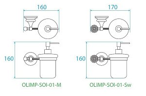 Диспенсер Cezares OLIMP-SOI-02-M бронза купить в интернет-магазине сантехники Sanbest