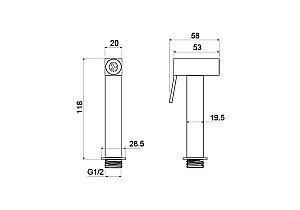 Гигиенический душ Aquatek AQ2058MB черный матовый купить в интернет-магазине сантехники Sanbest