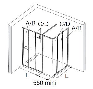 Душевое ограждение Jacob Delafon Nouvelle Vague 120 боковая стенка 120 тонированое/черный купить в интернет-магазине Sanbest