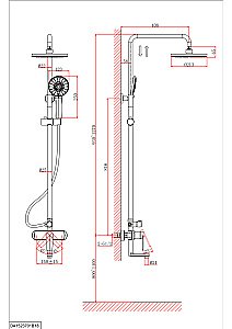 Душевая система D&K Bayern.Furth DA1523705B18 черная матовая купить в интернет-магазине сантехники Sanbest