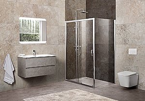 Душевой уголок BelBagno UNIQUE-AH-1-110/125-80-C-Cr 125х80 стекло прозрачное/профиль хром купить в интернет-магазине Sanbest