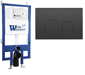 Инсталляция для унитаза WeltWasser WW BAMBERG 545 BL-N 10000014416 кнопка черная матовая купить в интернет-магазине сантехники Sanbest