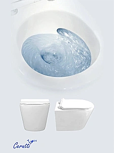 Унитаз подвесной Ceruttispa LUIGI Aria Tornado CT11101 безободковый, смыв торнадо, с сиденьем микролифт, белый купить в интернет-магазине Sanbest