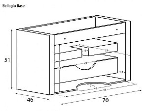 Тумба с раковиной Cezares BELLAGIO 100 с ящиками/Grafite для ванной в интернет-магазине Sanbest