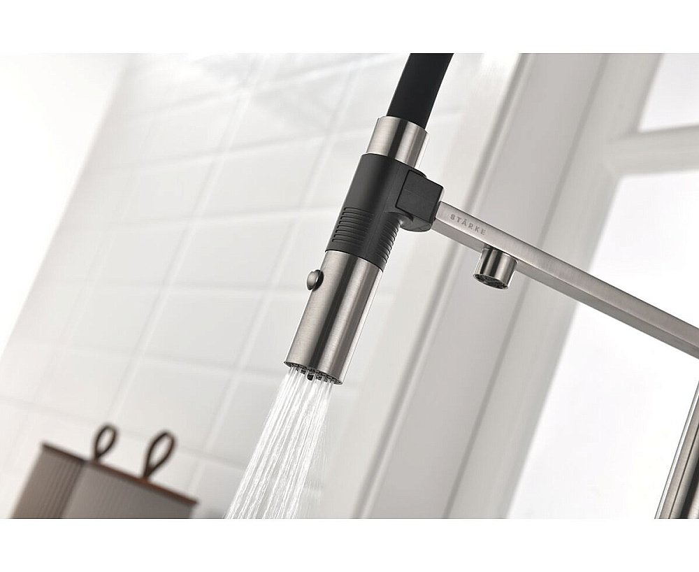 Смеситель для кухни Paulmark Gravity Gr213888-BS нержавеющая сталь купить в интернет-магазине сантехники Sanbest