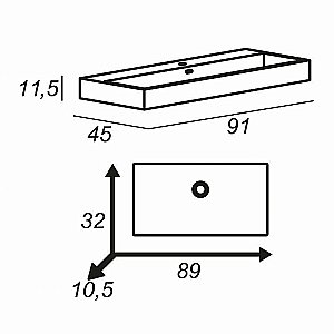 Тумба с раковиной Cezares Premium Plisse 91х45 Grigio nuvola для ванной в интернет-магазине Sanbest