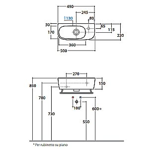 Раковина подвесная Globo Genesis 50 GE046.BI*0 белая купить в интернет-магазине Sanbest