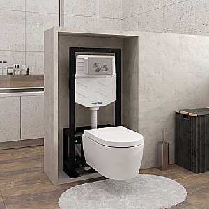 Инсталляция для унитаза WasserKraft Dill 61TLT.010.ME.BN02 с кнопкой никель купить в интернет-магазине сантехники Sanbest