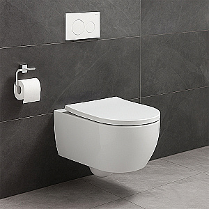 Унитаз подвесной Azario Nemi AZ-1293WH белый, безободковый, с крышкой микролифт, слив торнадо купить в интернет-магазине Sanbest