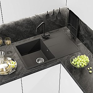 Кухонная мойка Misty Linkor 78 LIN-78х51-01 антрацит купить в интернет-магазине сантехники Sanbest