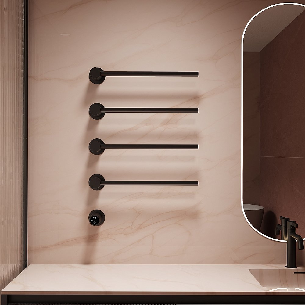 Полотенцесушитель электрический Vincea VTD-2H1MB черный, таймер купить в интернет-магазине сантехники Sanbest