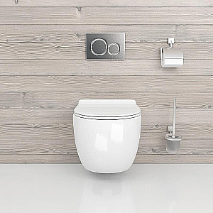 Унитаз подвесной beWash Minimal BKWHR003480 белый, безободковый, с крышкой микролифт купить в интернет-магазине Sanbest