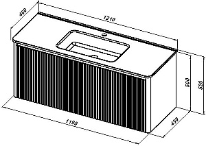 Тумба с раковиной Allen Brau Gravity 120 1.370019.CGM олива матовая для ванной в интернет-магазине Sanbest