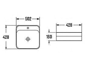 Раковина накладная CeramaLux N 50 78597 белая купить в интернет-магазине Sanbest
