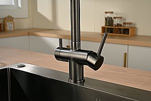 Смеситель для кухни Vincea VKF-120GM вороненая сталь купить в интернет-магазине сантехники Sanbest