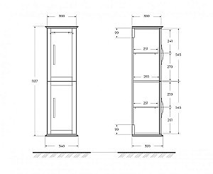 Пенал Cezares Tiffany 34 55247 Grigio Nuvola для ванной в интернет-магазине сантехники Sanbest