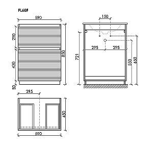 Тумба с раковиной Sancos FOLK Floor FL60FGS/CN7001MB 60 Grey soft для ванной в интернет-магазине Sanbest