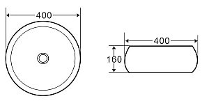Раковина накладная Belbagno 40 BB1065 белая купить в интернет-магазине Sanbest