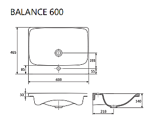 Раковина Ravak BALANCE XJX01260000 купить в интернет-магазине Sanbest