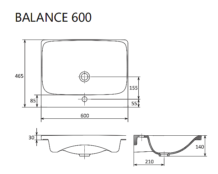 Раковина Ravak BALANCE XJX01260000 купить в интернет-магазине Sanbest