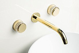 Смеситель для раковины Boheme AURA 152-2-G-A золото купить в интернет-магазине сантехники Sanbest