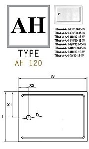 Душевой поддон Cezares TRAY-A-AH-15-W 110х90 купить в интернет-магазине Sanbest
