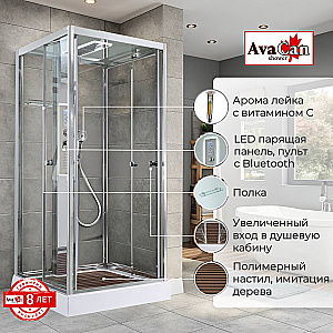 Душевая кабина AvaCan Z Серия Z1910LED 100х100 с гидромассажем, с подсветкой купить в интернет-магазине Sanbest
